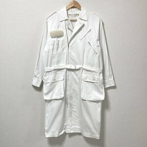 80s 最初期 COMME des GARCONS ロング ハンティング ライダース コート 白 コムデギャルソン ジャケット ブルゾン VINTAGE archive 4070375