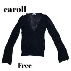 美品✨caroll【Free】ニットカーディガン　透け網　レディース