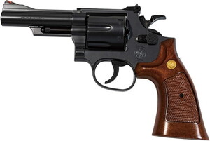 クラウンモデル S&W M19 4インチ ウッドタイプグリップ ブラック エアーコッキングリボルバー 10歳以上用　送料無料