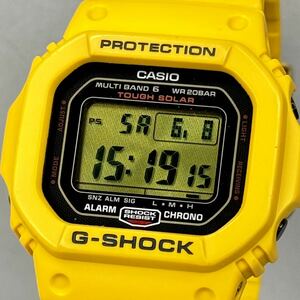 美品 G-SHOCK GW-M5630E-9JR 30周年限定 ライトニングイエロー タフソーラー 電波受信 電波ソーラー マルチバンド6 イエロー ゴールド 