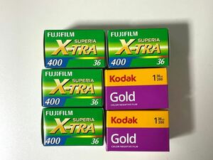 FUJIFILM 富士フイルム　SUPERIA X-TRA 400 4個＋kodakコダック gold200　2個