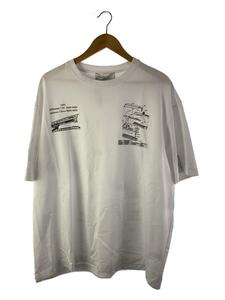 H&M◆オーバーサイズプリントtシャツ/XL/コットン/WHT