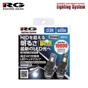 RG 純正HID交換用LEDヘッドバルブ ヘッドライト ロービーム用 D2R 6000K ホワイト フォレスター SH5 H19.12～H24.10 純正HB3/D2R/HB4