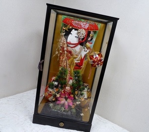 (☆BM)羽子板/達磨/毬 日本女性 玩具娃娃 偶人 ガラスケースあり 雛人形 夫婦 正月 縁起物 和風 置物 オブジェ 歌舞伎 日本伝統工芸 節句