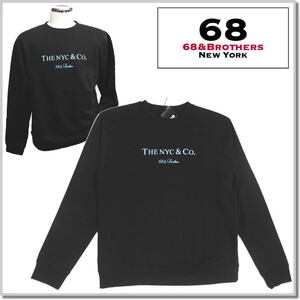 シックスティエイトアンドブラザーズ/68&BROTHERS 8.5oz Crew "NYC&Co." 7037-BLACK-M トレーナー