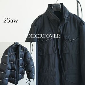 2着セット 23aw UNDERCOVER 3way jewel beads down jacket ビジュー アンダーカバー ダウンジャケット CORDURA Military Jacket 