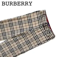 BURBERRY LONDON バーバリー　ワイドパンツ チェック柄　ベルト　M