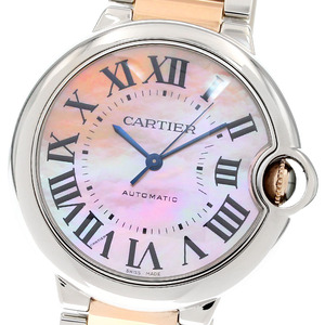 カルティエ CARTIER W6920033 バロンブルーMM 自動巻き ボーイズ 良品 保証書付き_843649