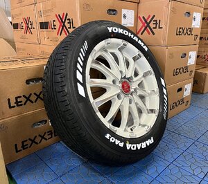 【車検対応】ハイエース200系 17インチ 215/60R17 タイヤホイール4本セット BD12 ヨコハマ パラダ ホワイトレター 新品 サマータイヤ