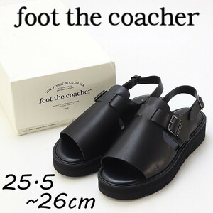 ◆foot the coacher フットザコーチャー OPEN TOE SANDALS GLOXI CUT THICK SOLE オープントゥ シックソール サンダル 黒 ブラック 7 1/2