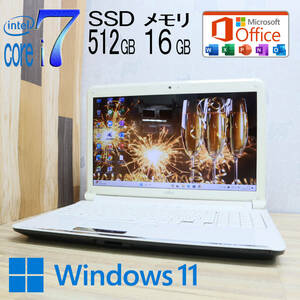 ★中古PC 最上級4コアi7！新品SSD512GB メモリ16GB★A54D Core i7-2670QM Webカメラ Win11 MS Office2019 Home&Business ノートPC★P68780