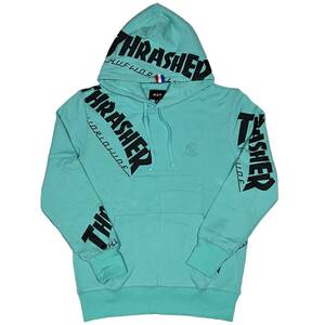 [並行輸入品] HUF THRASHER TDS ALLOVER HOOD ハフ スラッシャー プルオーバーパーカー (ミント) (XXL)