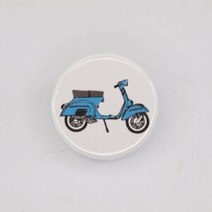 Button badge 25mm Scooter blue 缶バッジ スクーター Vespa Lambretta ベスパ ランブレッタ 50S 100 et3 GTR RALLY PX200E 160GS