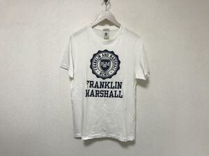 本物フランクリンマーシャルFRANKLINMARSHALLコットンロゴプリント半袖Tシャツメンズサーフアメカジストリート白ホワイトイタリア製XS