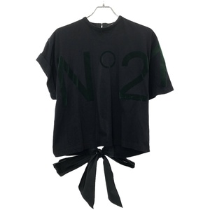 N°21 NUMERO VENTUNO ヌメロ ヴェントゥーノ ベルベットロゴ リボンTシャツ ダークネイビー 36 ITX7QJ7ZEXK7