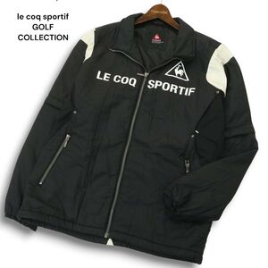 le coq sportif GOLF COLLECTION ルコック ゴルフ 2WAY袖着脱可★ ロゴ 中綿 ジップ ジャケット ブルゾン Sz.LL　メンズ 黒　A4T12171_B#N