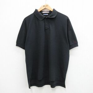 XL/古着 リーバイス Levis 半袖 ブランド ポロ シャツ メンズ 90s ワンポイントロゴ 鹿の子 黒 ブラック 24may14 中古 トップス