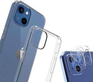 iPhone13mini カメラフィルム 2枚 + 5.4インチ クリア TPU カバー 1枚 レンズ 保護フィルム超薄 高透iPhone 13mini ケース