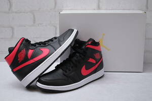 141【1円～】NIKE ナイキ WMNS Air Jordan1 MID BQ6472-004 BLACK SIREN RED エアジョーダン1 AJ1 28.0cm スニーカー