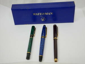 #2772 WATERMAN IDEAL 18K 750 ボルドー マーブル ブルー グリーン イデアル 万年筆 文具 筆記用具