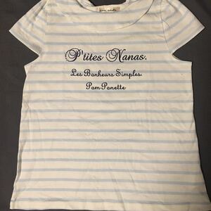 ポンポネット新作後ろリボン衿付きボーダー半袖Ｔシャツ★160cm新品激安！