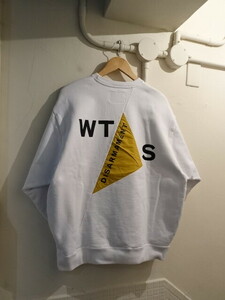 WTAPS スウェット バックプリント　232ATDT-CSM19　OBJ 01 SWEATER COTTON.BEAK　白　サイズ02