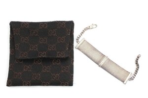 GUCCI グッチ SV925 メッシュ チェーン ブレスレット アクセサリー レディース シルバー 3624-A