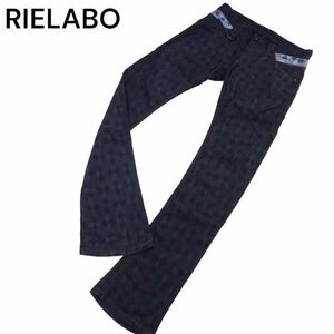 RIELABO リエラボ ニコルクラブ フォーメン ダイヤ柄★ ストレッチ ブーツカット デニム パンツ ジーンズ Sz.44　メンズ　I4B00910_5#R