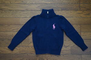 新品　◇　POLO　RALPH LAUREN　ラルフローレン　◇　ニット　ジップアップ　カーディガン　◇　size 5 / 115 