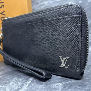 ■新型/RFID搭載■ ルイヴィトン LOUIS VUITTON 長財布 ジッピードラゴンヌ タイガ メンズ ロゴ ビジネス レザー ブラック 黒 M69409