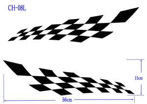 CH-08L ★　チェッカー柄　転写式カッティングステッカー　★　２枚組
