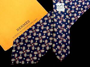 ★*:.【新品N】0361　エルメス【テニス】「HERMES」ネクタイ