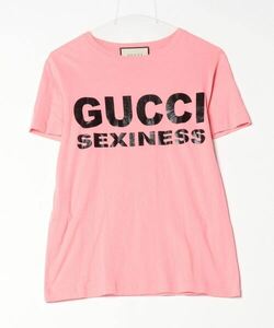 「GUCCI」 半袖Tシャツ S ピンク レディース