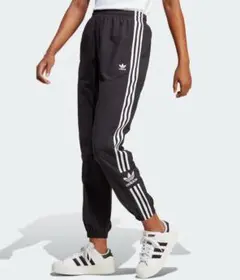 adidas 黒 ロックアップ ウーブンパンツ ジャージ シャカパン 女性S