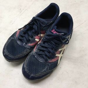 送料込み★asics アシックス★陸上シューズ　スパイク　スニーカー★ユニセックス　25.0㎝　レディース　メンズ★ネイビー#51107s9