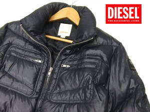 ■DIESEL■ダウンジャケット 黒 Mサイズ チャコール パーカー ディーゼル