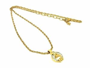 ■美品■ NINA RICCI ニナリッチ ラインストーン ネックレス アクセサリー レディース ゴールド系 DE8409