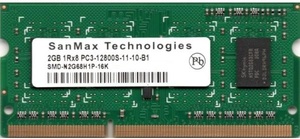 SanMax SMD-N2G68H1P-16K 2GB DDR3-12800 SODIMM ノートPC用メモリ 両面実装 1Rx8 1.5v 新品バルク 同一ロット