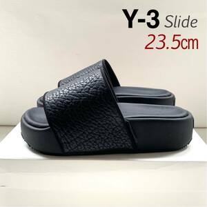 新品 Y-3 SLIDE ヨウジヤマモト 厚底 レザー スライド サンダル 23.5㎝ 定3.41万 黒 ブラック ワイスリー y3 レディース HR1940 送料無料