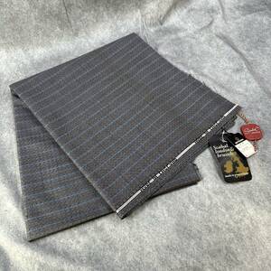 【難あり】Scabal スキャバル イギリス製 英国製 ヴィンテージ 70s 高級 服地 布地 ウール 背広 スーツ生地 約2.5m グレー系 (RF-234)