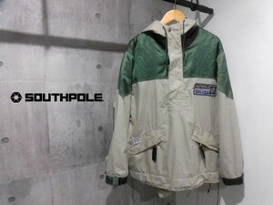 SOUTHPOLE サウスポール SOUTH POLE ロゴワッペン 裏地フリース ハーフジップ プルオーバー ジャケット M/アノラック/メンズ/HIPHOP B-BOY