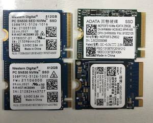 SSD　M.2 爪2つ　　512GB　4枚セット　ネコポス発送