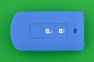 三菱EK・デリカ・アウトランダー・（OEMの日産デイズルークス）★2ボタン・スマートキー用シリコンカバーケース★青色（ブルー）