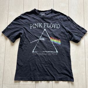 24ss H&M バンドT 黒 S ピンクフロイド PINK FLOYD 古着 ビンテージ加工 ブラック オーバーサイズ クルーネック コラボ 別注 クルーネック