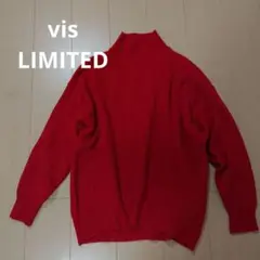 ◆Vis LIMITED タートルネック セーター レッド レディースF