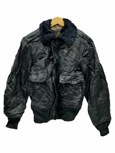 Schott (ショット) ジッパー 古着 ビンテージ G-1 レザージャケット フライトジャケット 裏ボア 44 ブラック 黒 メンズ /036