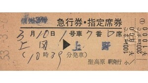 T173.『信州3号』上田⇒上野　53.3.6　聖高原駅発行