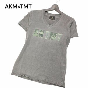 AKM × TMT エイケイエム × ティーエムティー コラボ★ 迷彩プリント Vネック 半袖 Tシャツ カットソー Sz.M　メンズ　I4T01969_5#D