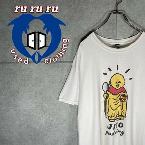 [古着]ビンテージ　半袖　Tシャツ　お地蔵さん　ネタT　プリント　US　白