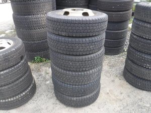 送料無料●鉄ホイール 5穴-203.2 9分山 17年 6本 TOYO 195/75R15 109/107L LT 15インチ●34424